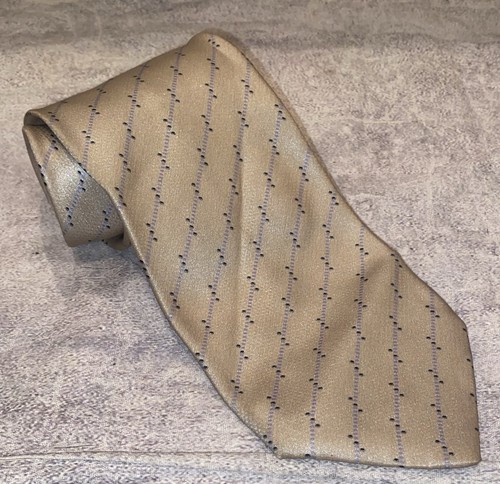 Brioni Striped Geometric Patterned Necktie Tie Handmade Luxury 100% Silk Vintage