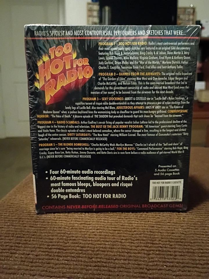Vintage Too Hot For Radio 5 Audio Cassette Tapes + 56 Page Book Sealed NIP - Image 2 of 4