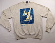 Vintage 90s Siesta Key Sailboat Sweatshirt XL H.L. Miller Gold USA Made