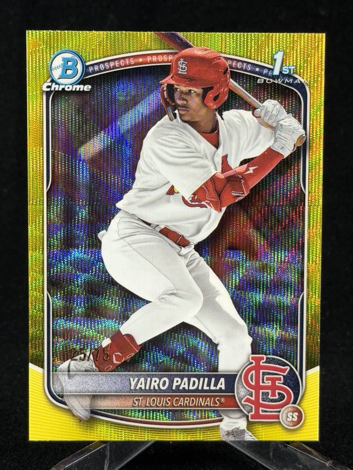 2025 Bowman Chrome Yairo Padilla Yellow Wave Refractor /75  Cards BCP-236