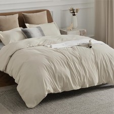 Bedsure Linen Duvet Cover Queen Size - Soft Brushed Microfiber Duvet Cover Set 3
