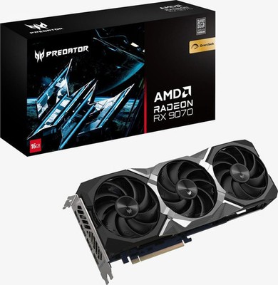 Acer Predator BiFrost Radeon RX 9070 OC 16GB GDDR6, AMD Gaming Grafikkarte RGB