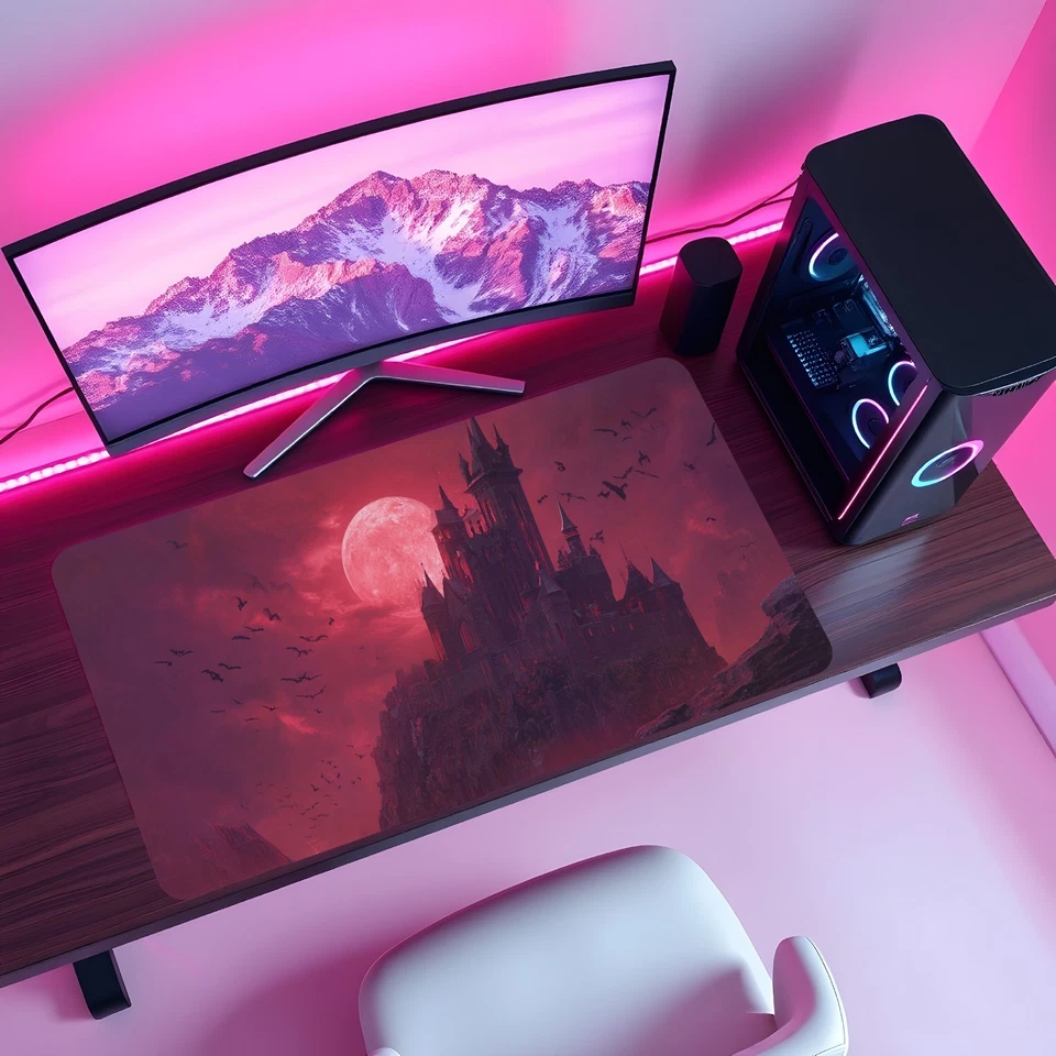 Alfombra de juego Magic The Gathering | Alfombra de juego temática Gothic Vampire Castle | Alfombra de juego no oficial Magic The Gathering Foto 4 de 4