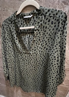 Lush 1X Women's Harper Pull-on Blouse, Sage/Black
