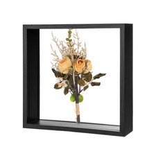 Dried Flower Frame, 8 x 8 Inch Wooden Shadow Box Frame Black