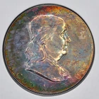 1963-D 50C Franklin Half Dollar Uncirculated - Lovely Dual Sided Toning F3
