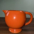 VTG Homer Laughlin FIESTAWARE Ice Lip Pitcher Red Orange 1936-1942 ~ Crack/Chip