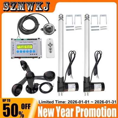 SZMWKJ 6000N Solar Panel Kit Tracking System Dual Axis W/ LCD Tracker Controller