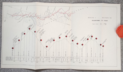 1952 Original East African Railways Map of Route: Mashombo to Nteko (Tansania)
