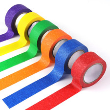 Colored Masking Tape - Colorful Masking Tape 1 Inch x 13 Yards x 6 Rolls Colored