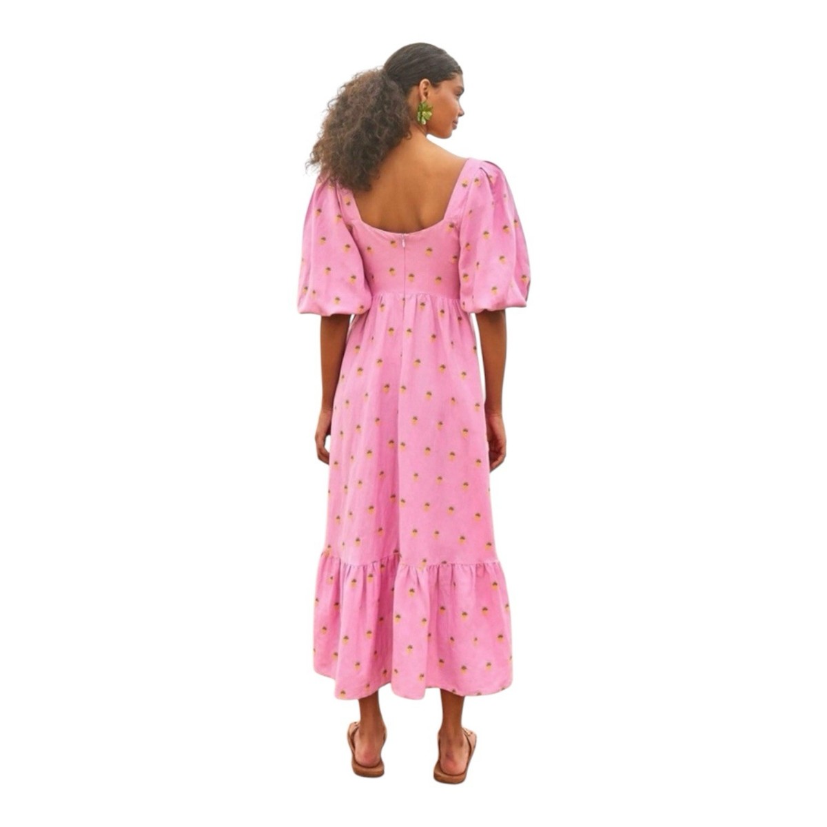 open lace back dress Pink Pineapple Jewelry Scarf Knit Dress – FARM Rio main image 1