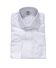 128 BROOKS BROTHERS - Blue/Pink Check NON-IRON REGENT Shirt - 16 - 35