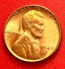 1948-S Lincoln Wheat Cent Penny GEM RED BU From an Original Bank Roll