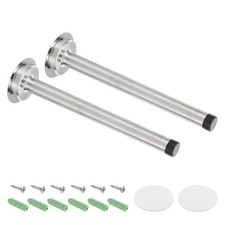 2 Pack 8 Inch Stainless Steel Door Stopper, Screw Adhesive Install Silver 