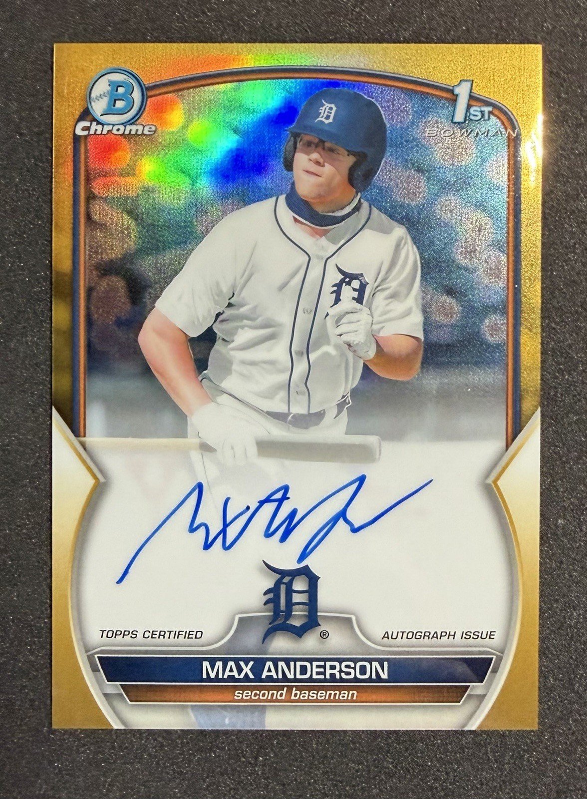 2023 Bowman Draft Chrome Max Anderson #CDA-MA Auto Gold Refractor /50