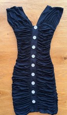 Plenty By Tracy Reese Ruched Sleeveless Little Black Dress Fitted Stretch Small