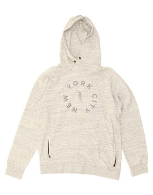 AMERICAN EAGLE Herren Grafik Hoodie Pullover Medium Grau Baumwolle AE32