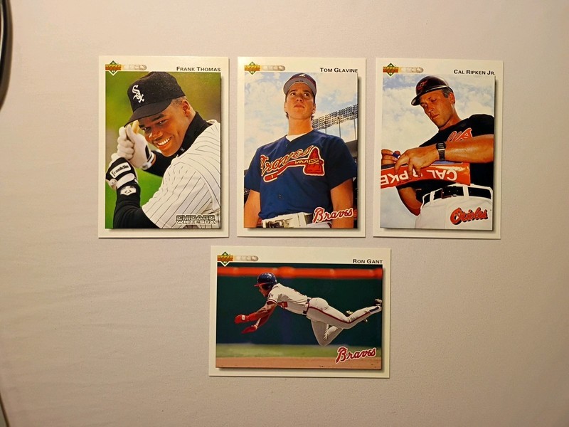 1991 Upper Deck Frank Thomas 166,Tom Glavine 342,Cal Ripken Jr 165,Ron Gant 345