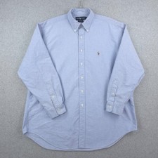 Vintage Ralph Lauren Shirt Mens 17.5 34 Blue Yarmouth Oxford OCBD Button Down