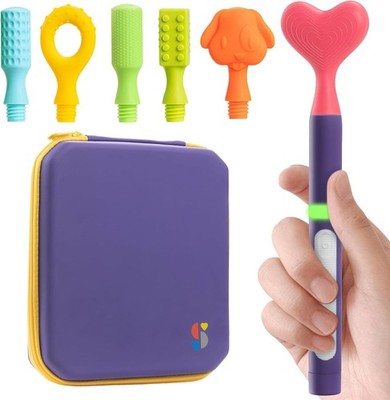 Buzz Buddy Oral Motor Stimulation Kit with 6 Soft Textured Interchangeable Heads