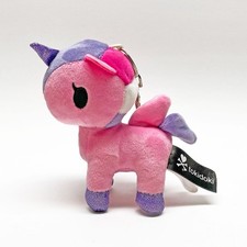 Aurora World Tokidoki Unicorno Quartzy Mini Plush Keychain Clip, Pink Purple