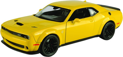 2018 Dodge Challenger SRT Hellcat Widebody Yellow 1/24 Diecast Model Car 79350