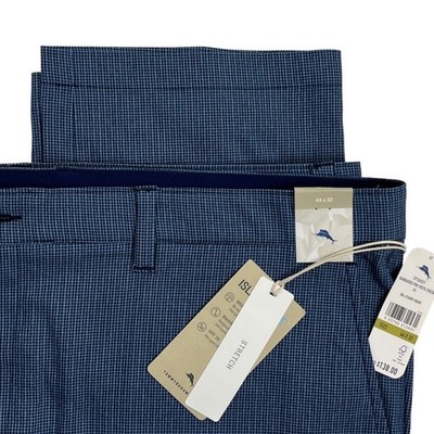 Tommy Bahama Barbados Pro Vista Check IslandZone  Pants 44x32 Blue New With Tags