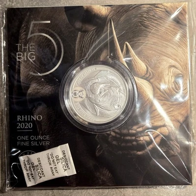 Afrique du Sud - ONCE Big Five RHINOCEROS 2020 Argent .999 31.1g - Photo 1/2