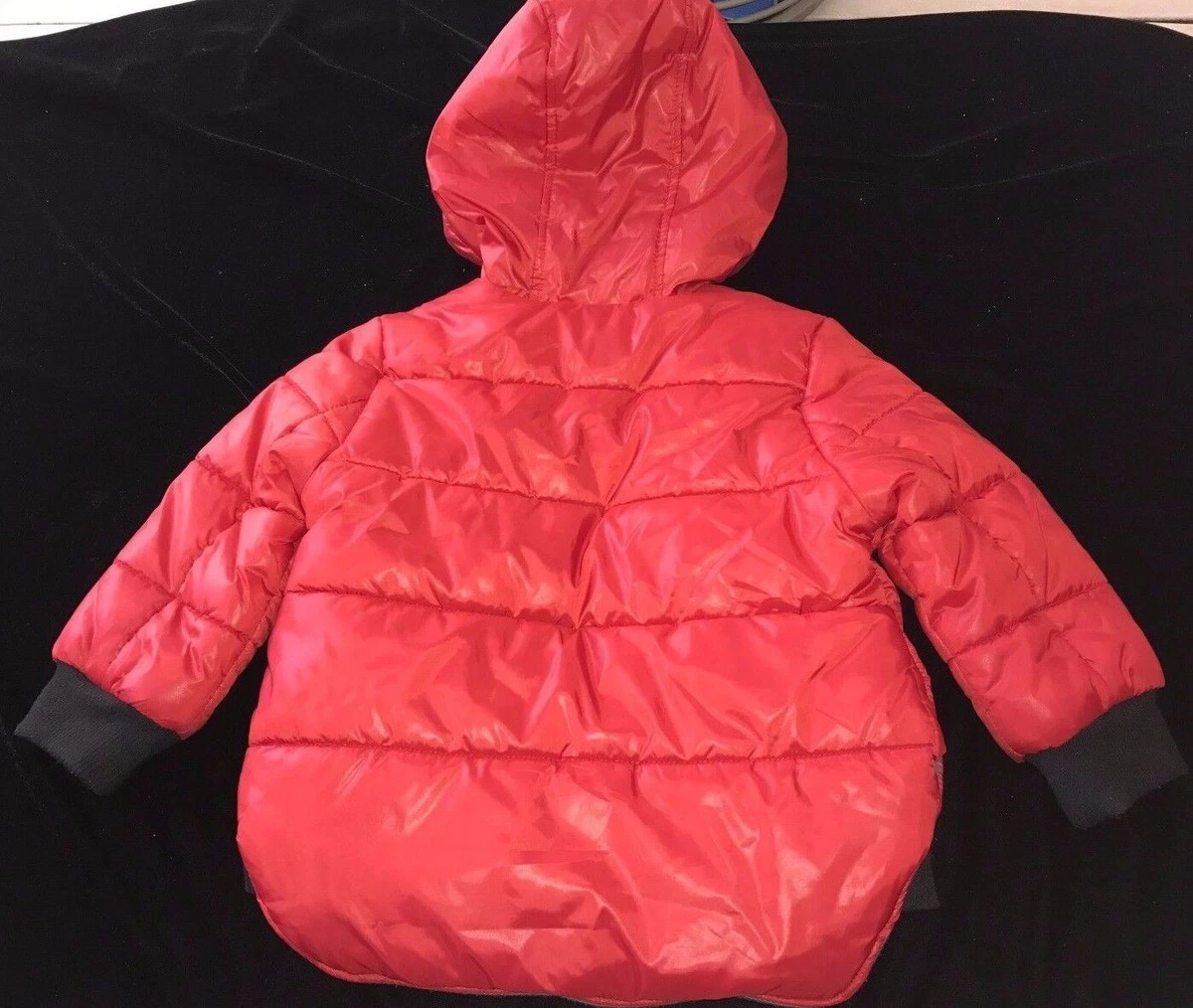 boys size 2 3 DISNEY CARS red WINTER COAT JACKET zipper front fleece lined HOOD
