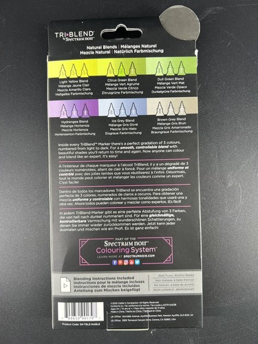 NIB Tri Blend Spectrum Noir 6 Piece 3 in 1 Blendable Marker Natural Blends - Picture 4 of 5