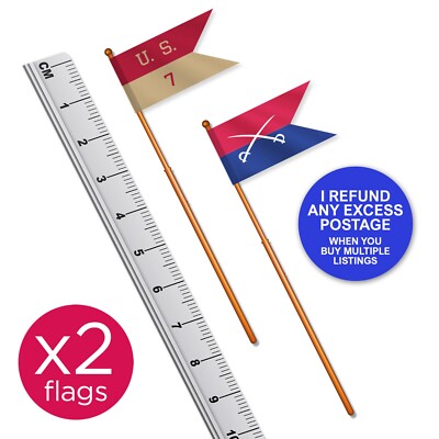 2 x GUIDON FLAGS 7th Cavalry & General Custer Maßstab 1:32 Britains Deetail Style