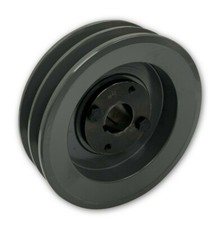 CAST IRON ELECTRIC MOTOR PULLEY SHEAVE 6.95", TWO GROOVE FOR B, BX, 5L BELTS