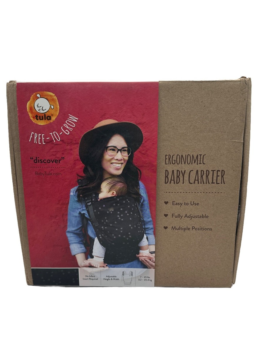 Tula Baby Carrier Discover Adjustable Ergonomic Black Gray Stars