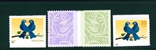 US Scott # 3976, 3998, 3999 (Attached), & 4029 Wedding & Love Birds Issue 