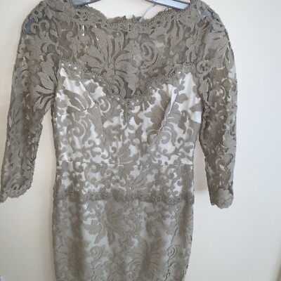 white christmas dresses Cream Floral Lace Long Sleeve Mini Dress main image 1
