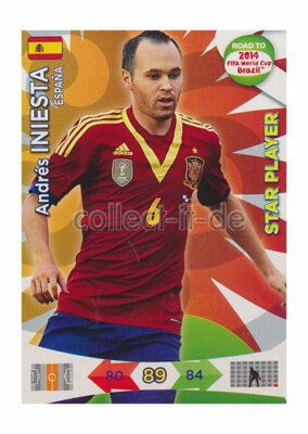 Panini Adrenalyn Road World Cup Brazil 84 - Andres Iniesta - Star Player