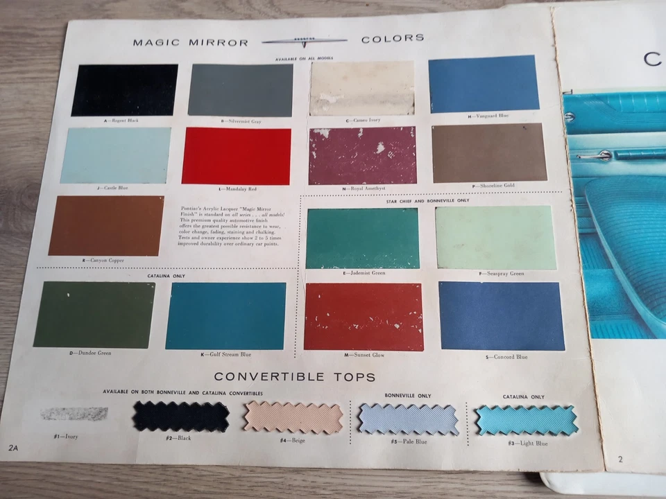 Original 1959 Pontiac Color & Trim Dealer Showroom Album, Catalina, Bonneville - Imagem 4 de 4