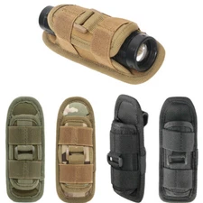 360° Rotate Tactical LED Flashlight Pouch Belt Clip Carry Case Holder Waist Bag