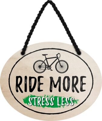 Schilderkreis24 - Lustiger Spruch Blechschild  Ride more Stress less  Deko Gesch