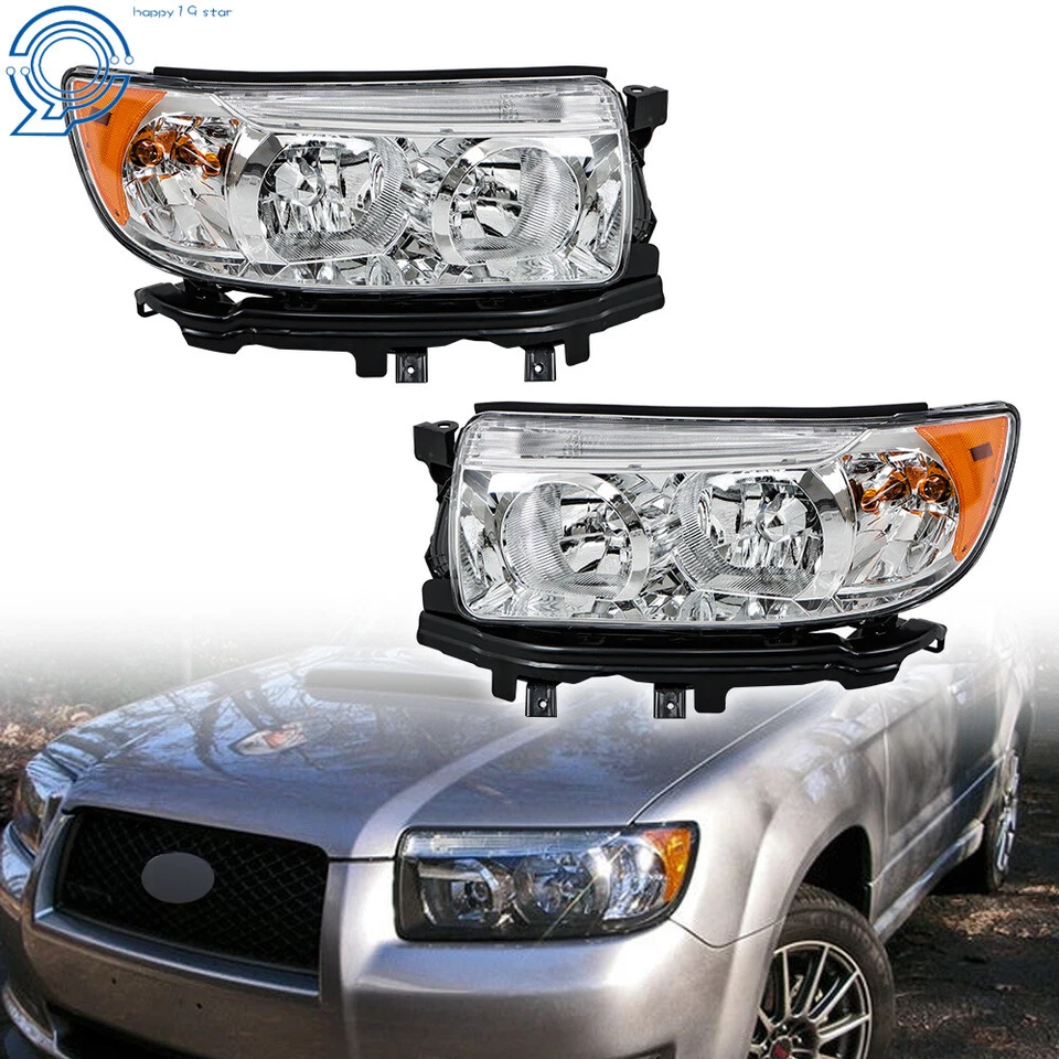 Halogen Headlight Headlamp For Subaru Forester 2006-2008 w/Bulb Left Right Foto 2 de 4