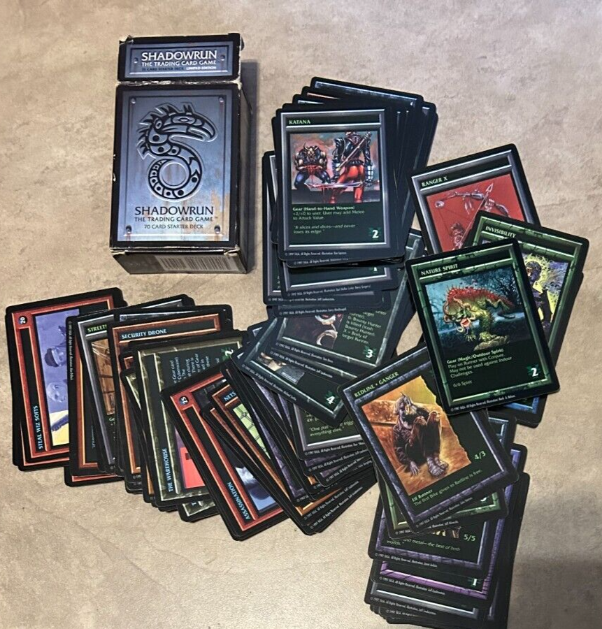 Shadowrun Trading Card Game Limited Edition Starter Deck 70+ Cards in Box