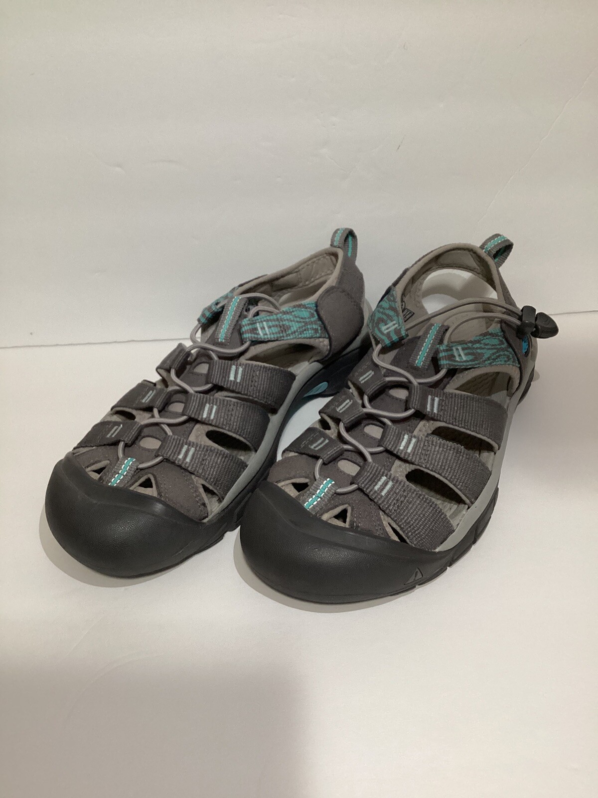 Sandali da trekking impermeabili Keen Newport H2 da donna taglia 10 5 grigio zebra verde acqua