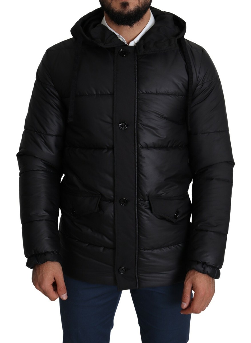 ジャケット・アウター DOLCE&GABBANA puffer jacket black Dolce & Gabbana logo-tag Hooded Puffer Jacket | Black