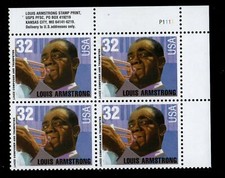 US, #2982 Louis Armstrong B4 32c, 1995, MNH