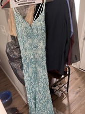 Teal Formal Wear Sequin Gown Long