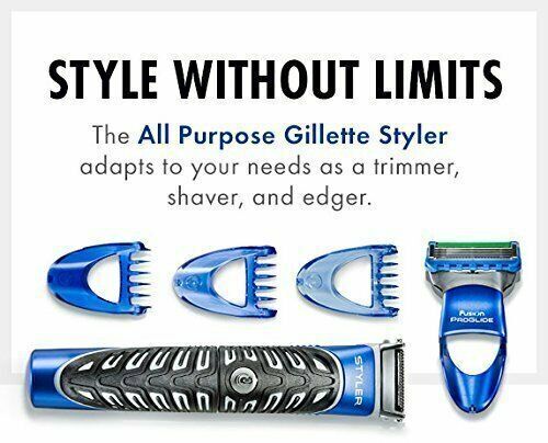 Gillette Razor Shavor Beard Trimmer Styler 3 In 1 All Purpose Waterproof 3 Combs