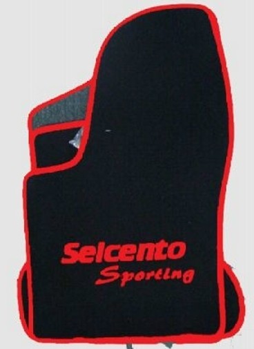 Tapis de sol Fiat Seicento moquette haute densité finition surjet rouge