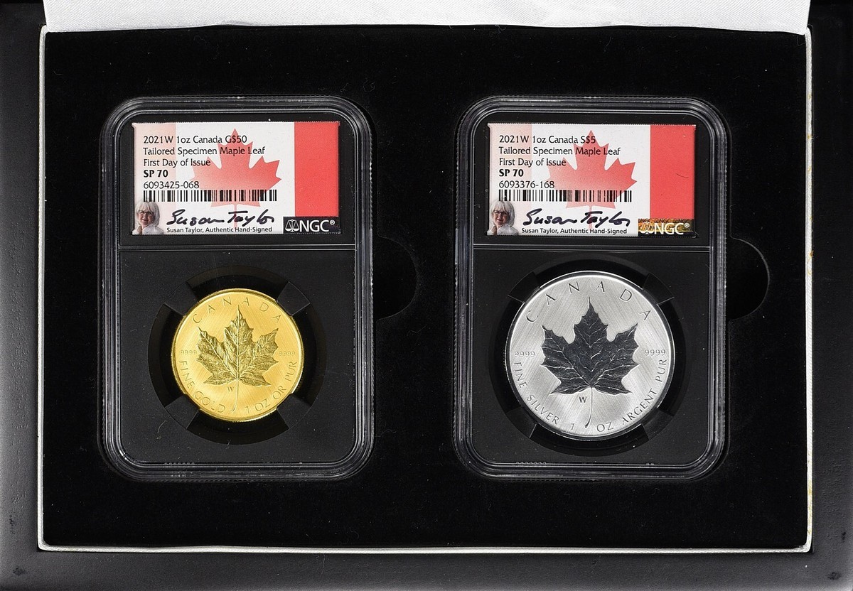 2021年 カナダ　メープルリーフNGC MS69 6549874-072 Canada 2021 W 50$ Burnished Gold Maple Leaf 1oz Gold Coin NGC SP