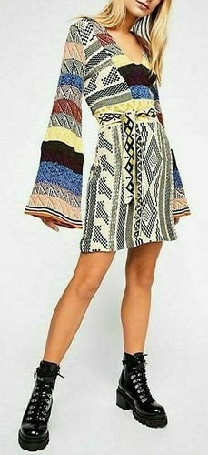 Free People Patchwork Sweater Dress 