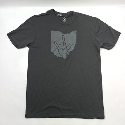 CustomInk Heavy Metal Rock Hand Graphic Gray T-Shirt Men s Size L